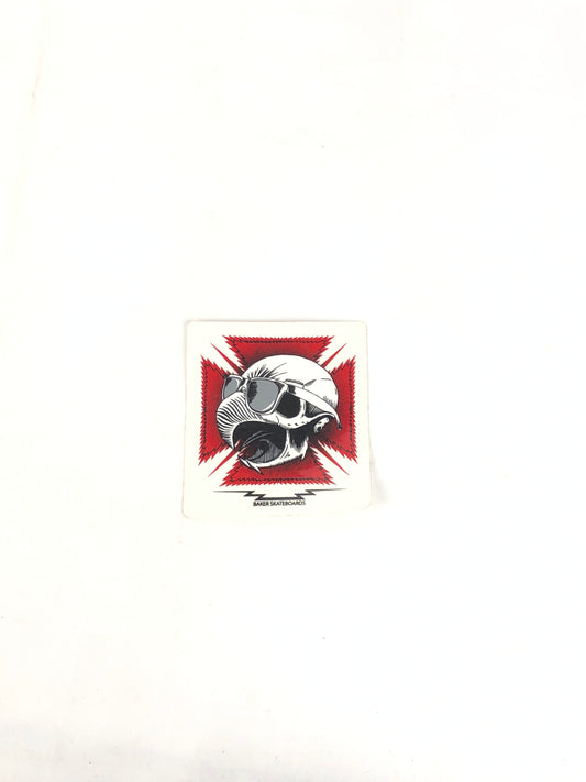 Hawk Skateboarding Skeleton Clear Red Black 4" x 4" Sticker