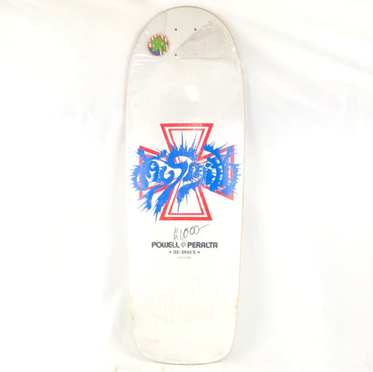 Powell Peralta Jay Smith Cross Logo White/Red/Blue Size 10 Shaped Skateboard Deck