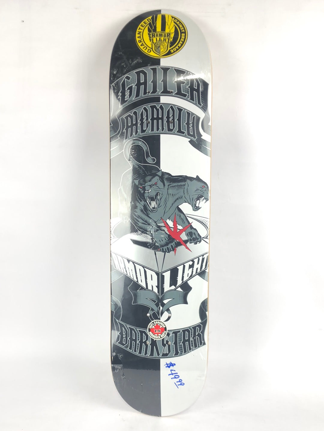 Darkstar Gailea Momolu Armor Light Black/Grey/White 7.5" Skateboard Deck
