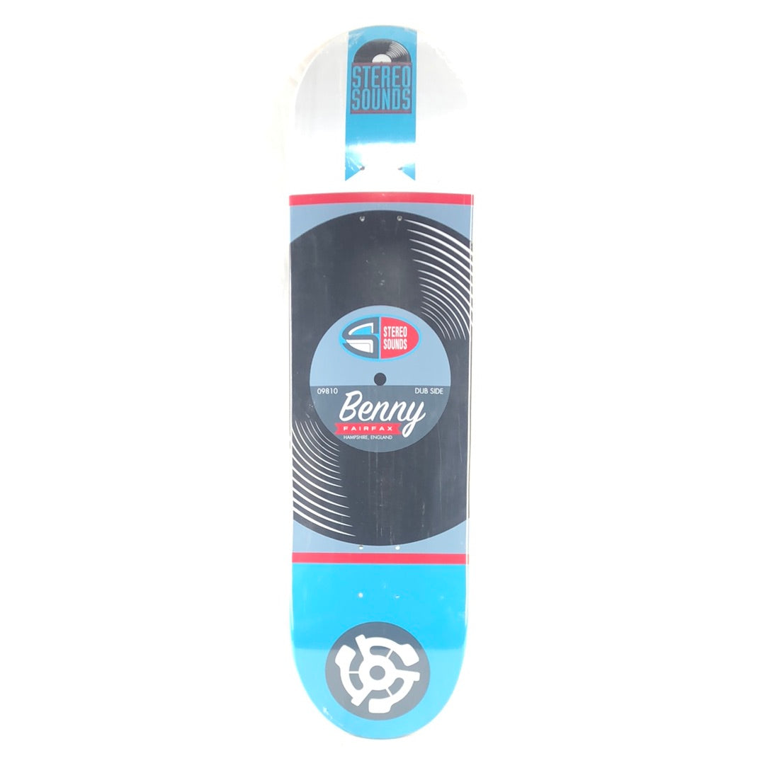 Stereo Benny Fairfax Record Graphic Blue/White/Red/Black Size 8.0 Skateboard Deck