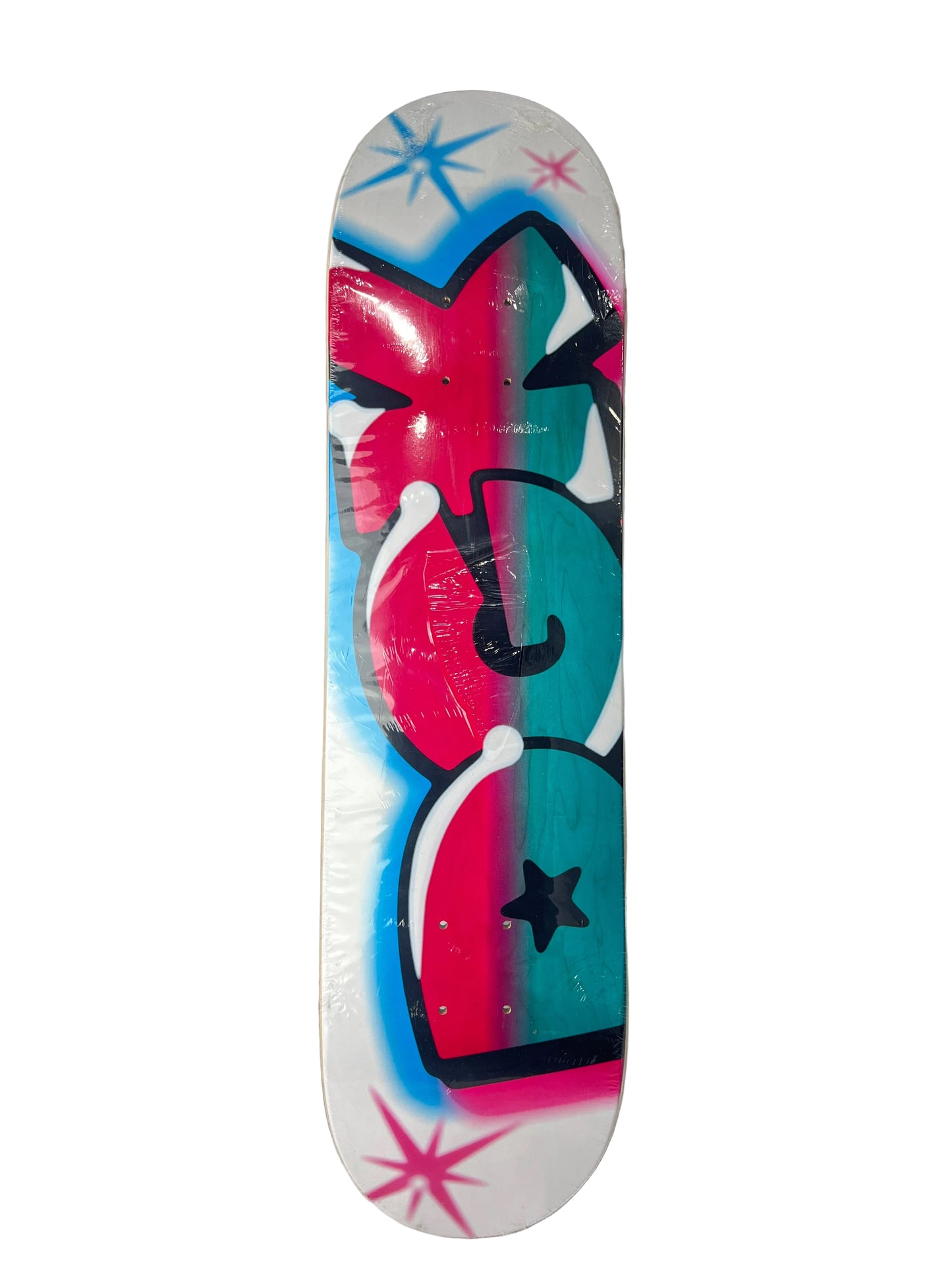 DGK Graffiti Spray Candy Paint Blue Woodgrain Multi Size 7.8" Vintage NOS Deck