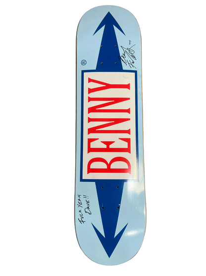 Stereo Benny Fairfax Autographed Arrows Logo Blue White Red Size 7.625" Vintage NOS Deck