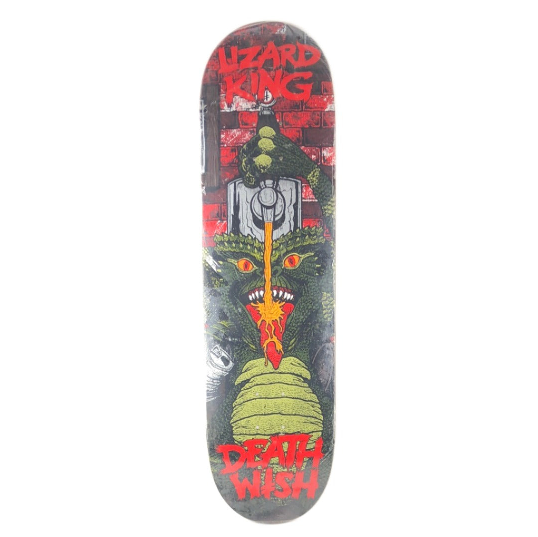 Deathwish Lizard King Lizard Drinking From Tap Red/Green/Black/Multi Color Size 8.4 Skateboard Deck