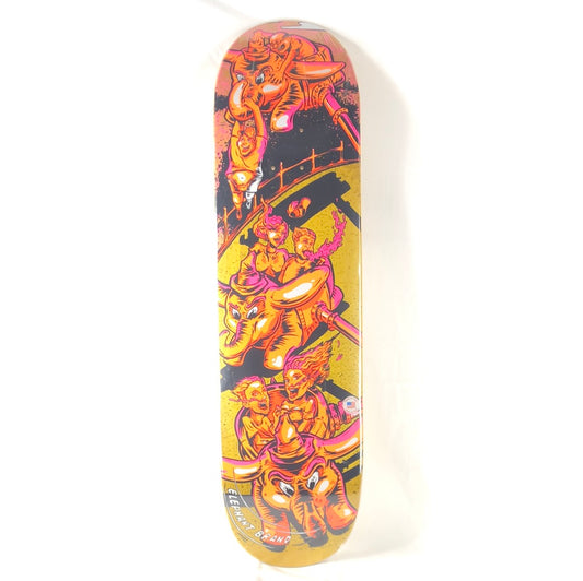 Elephant Team Carnival Ride Yellow/Pink/Orange 8.5" Skateboard Deck