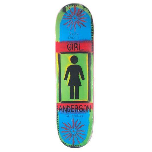 Girl Brian Anderson - Custom Designed graphic from Brian Anderson - Earth Spirits No Religion Green Size 8.5" Skateboard Deck 2011