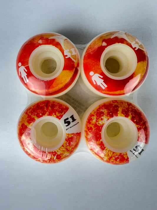 Girl Pizza Pancakes White Red Size 51MM Vintage NOS Wheels