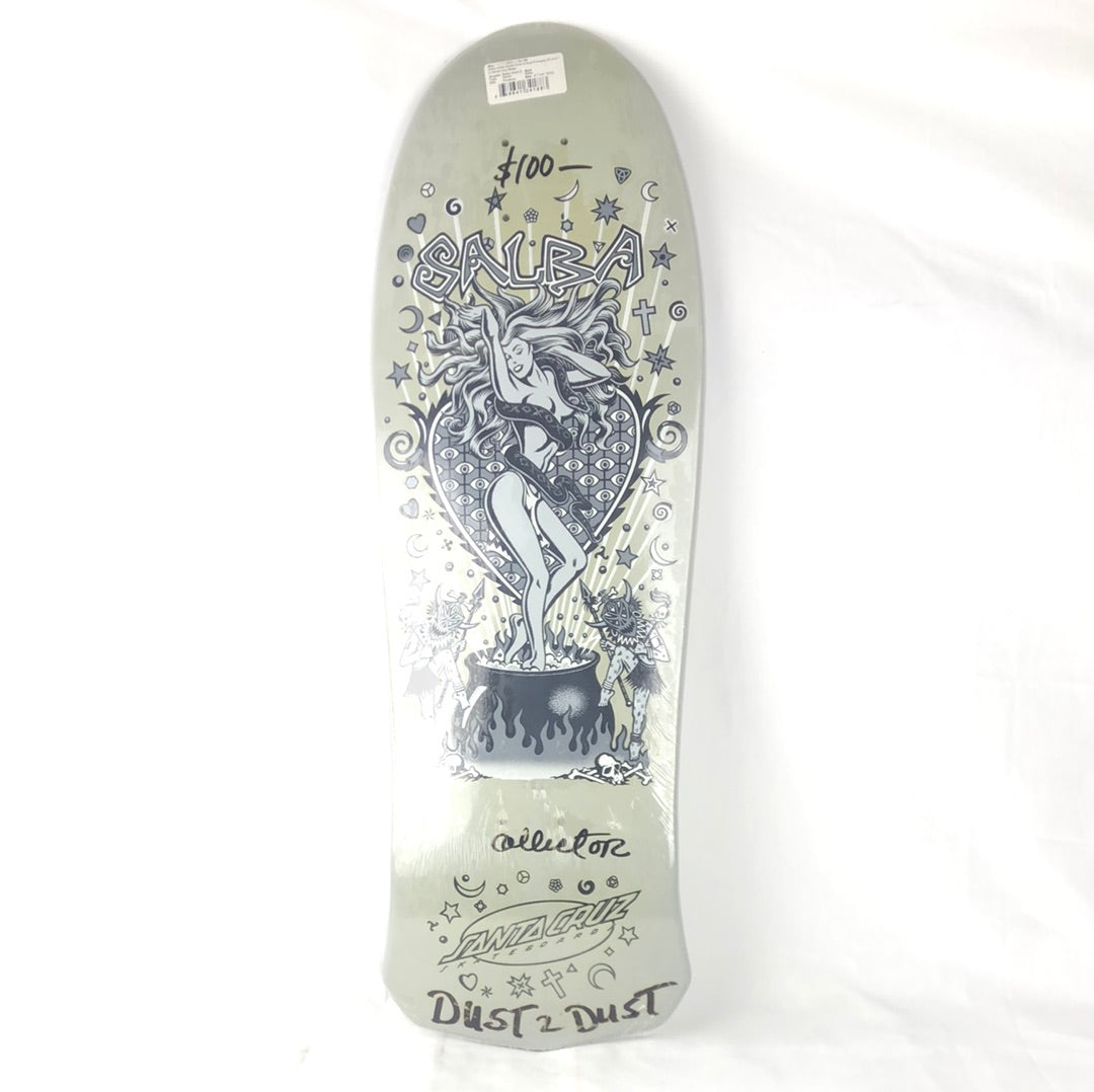 Santa Cruz Salba Witch Doctor Dust to Dust Black/Grey 9.5" Shaped Skateboard Deck 2007 Reissue