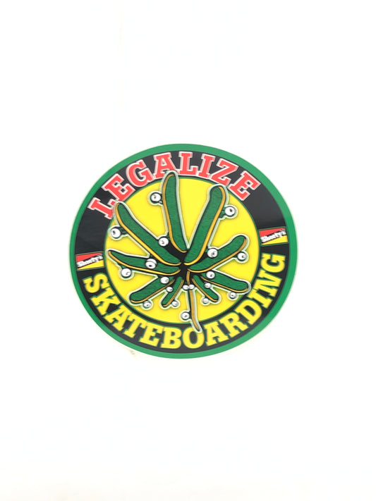 Shorty's Skateboarding Legalize Skateboarding 6" x 6" Green Red Yellow Vintage NOS Sticker