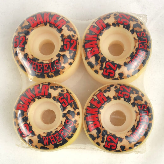 Baker Cheetah print Red Brown Black 52mm  NOS Skateboard Wheels