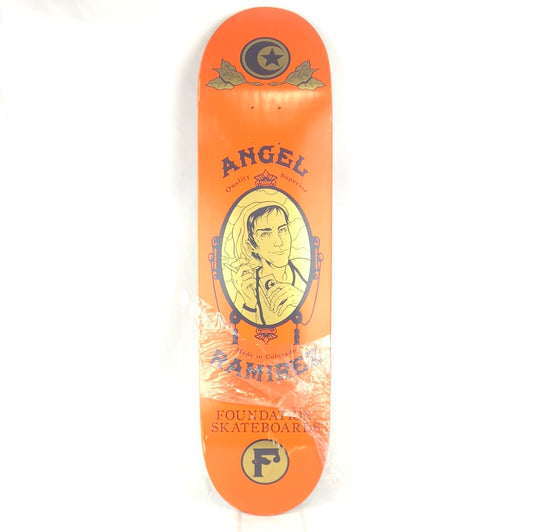 Foundation Angel Ramirez Zig-Zag Graphic Orange/Black/Gold Size 8.25 Skateboard Deck