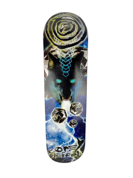 Foundation Corey Duffel Cosmic Wolf Blue White Multi Size 8.0" Vintage NOS Deck