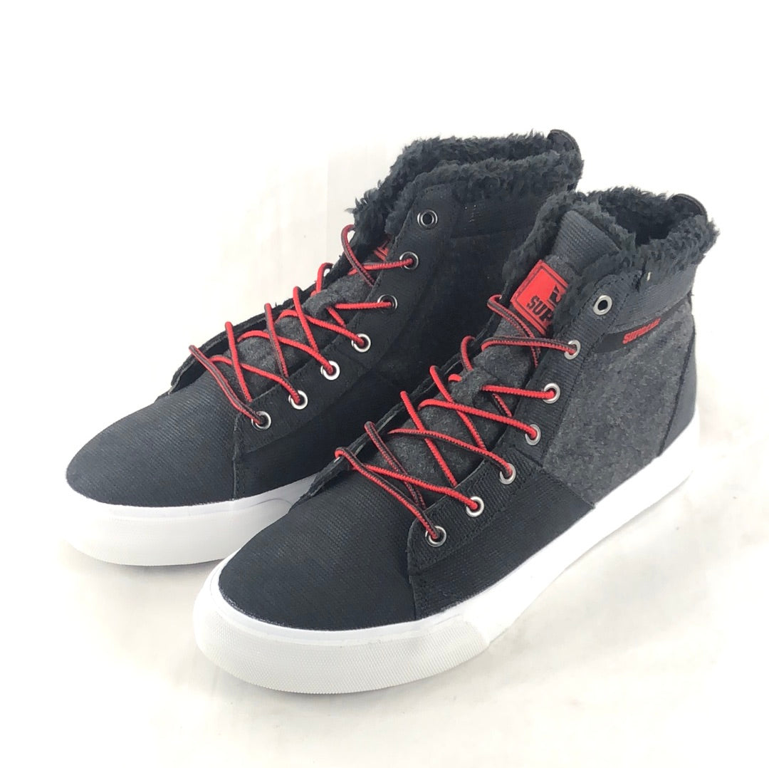 Supra Stacks Mid Black Risk Red White U.S. Mens Size 8