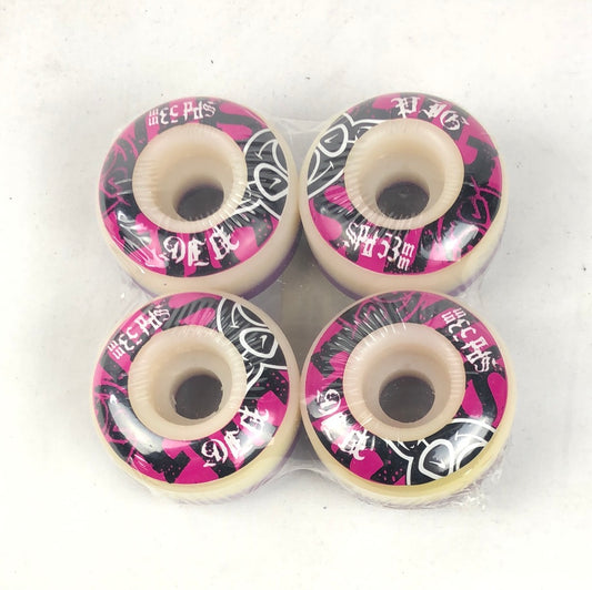 Pig Logo Purple Pink Black White 53mm Skateboard Wheels