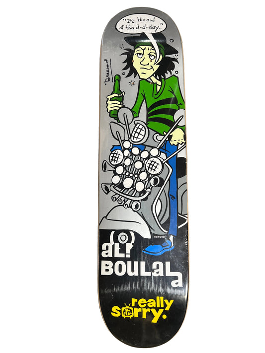 Flip Ali Boulala Really Sorry Original Deck Black Yellow Silver Size 7.625" Vintage NOS Deck 2003
