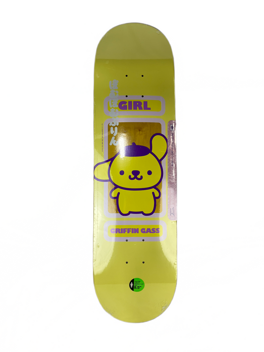 Girl Griffin Gass Sanrio 60th Anniversary Yellow Natural Woodgrain White Size 8.5" Vintage NOS Deck