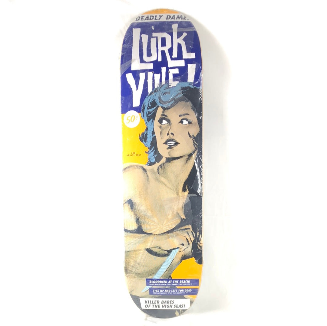 Lurk Ville "Killer Babes of The High Seas" Blue/Yellow/Black/Tan Size 8.5 Skateboard Deck 2013