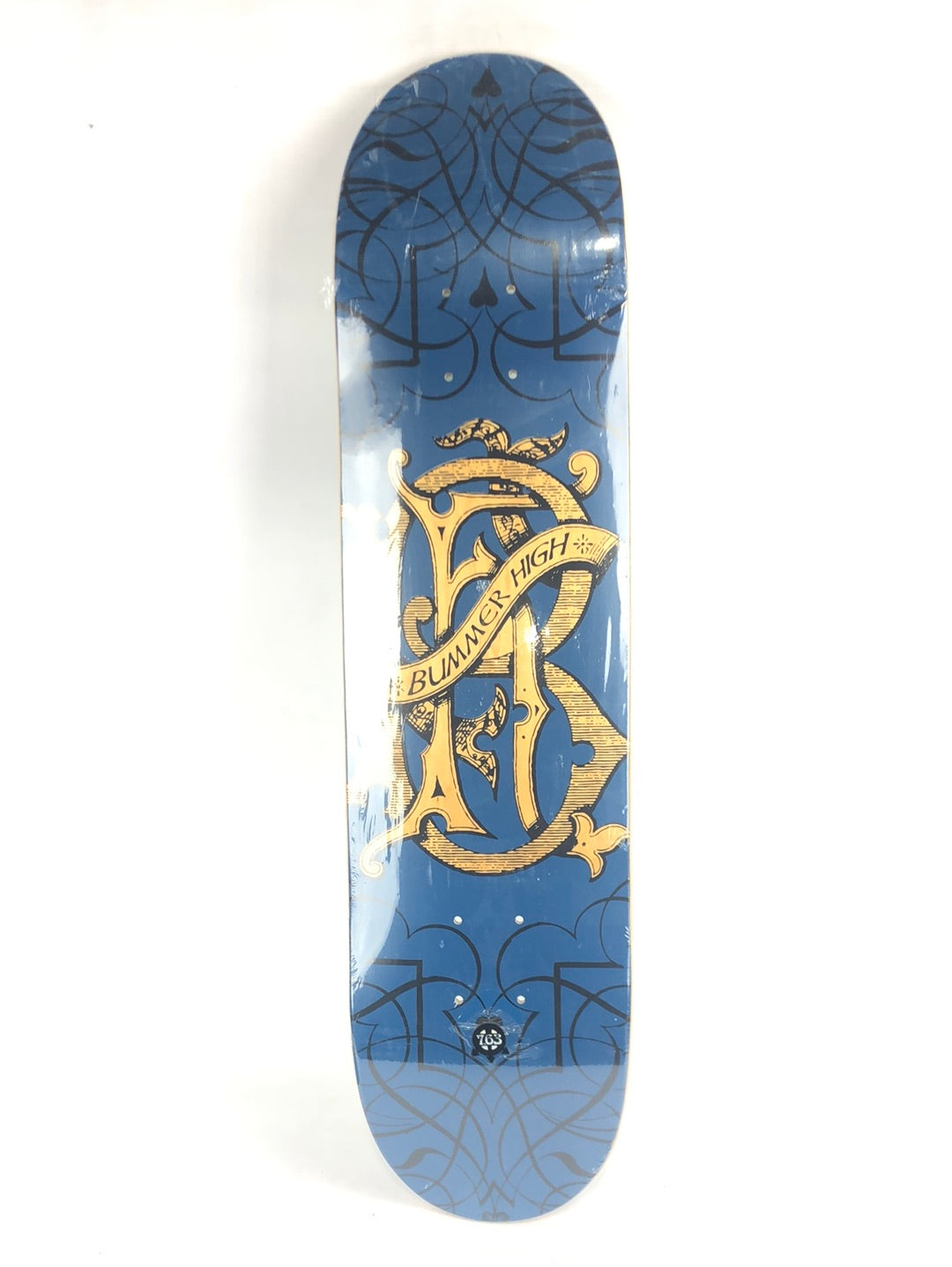 Bummer High Old English Initial Blue/Woodgrain 7.63'' Skateboard Deck