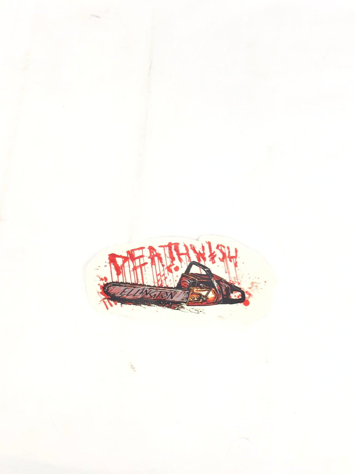 Deathwish Ellington Chainsaw Clear Red 5.5" x 2.5" Sticker