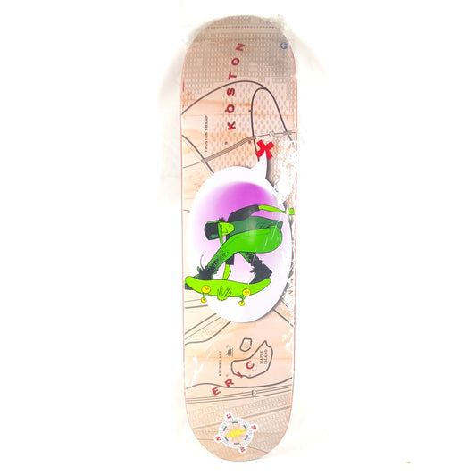 Girl Eric Koston Krunk Lake Map Tan/Green 8.125" Skateboard Deck