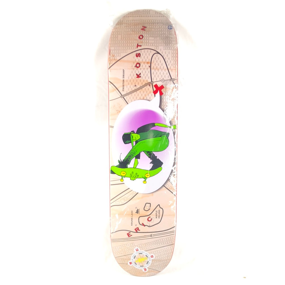 Girl Eric Koston Krunk Lake Map Tan/Green 8.125" Skateboard Deck