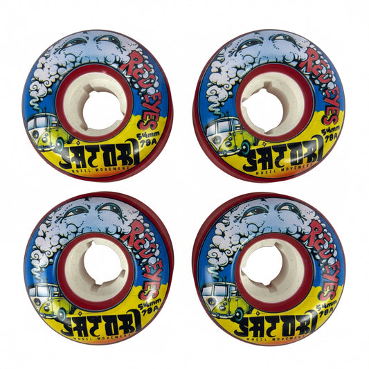 Satori Movement Red Eyes Red Clear Blue Multi Size 54MM 78A Duro Vintage NOS Cruiser Wheels
