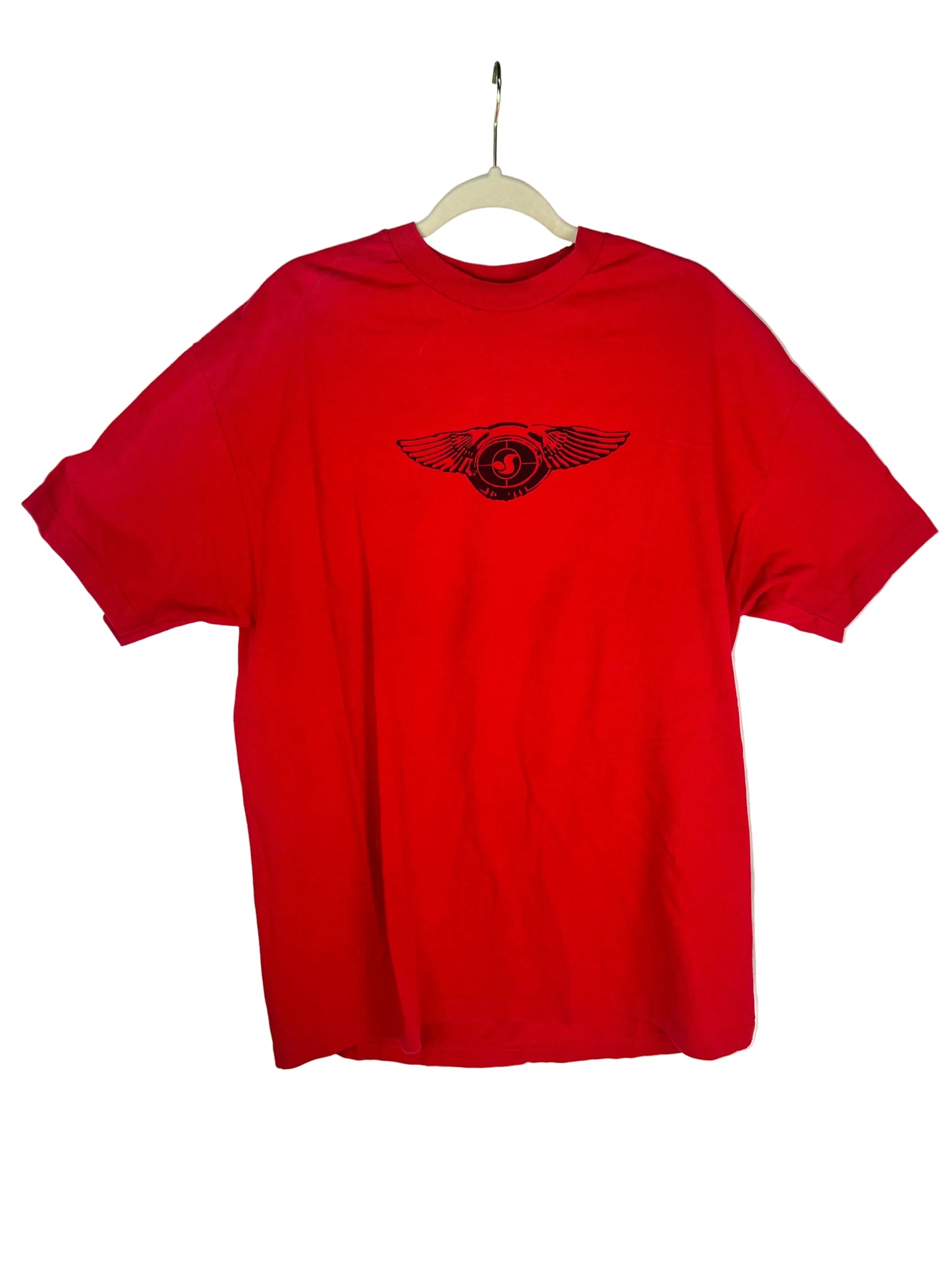 DVS Wings Logo Red Black Size L S/s Vintage Shirt