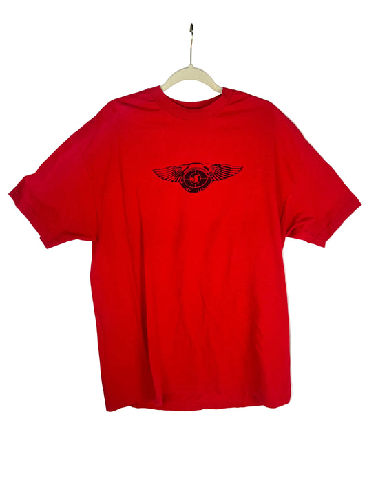DVS Wings Logo Red Black Size L S/s Vintage Shirt