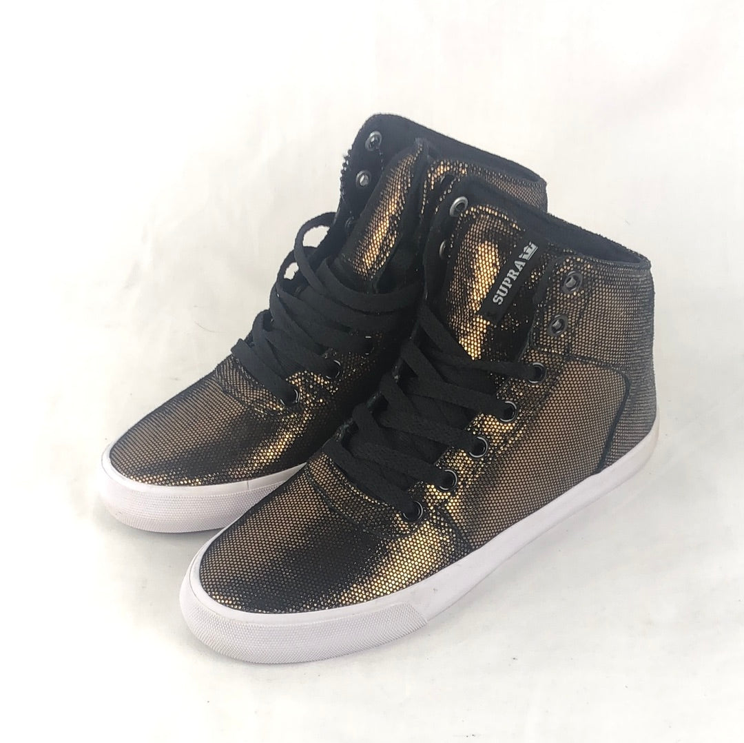 Supra WMNS Cuttler Black Gold White U.S. Mens Size 6.5