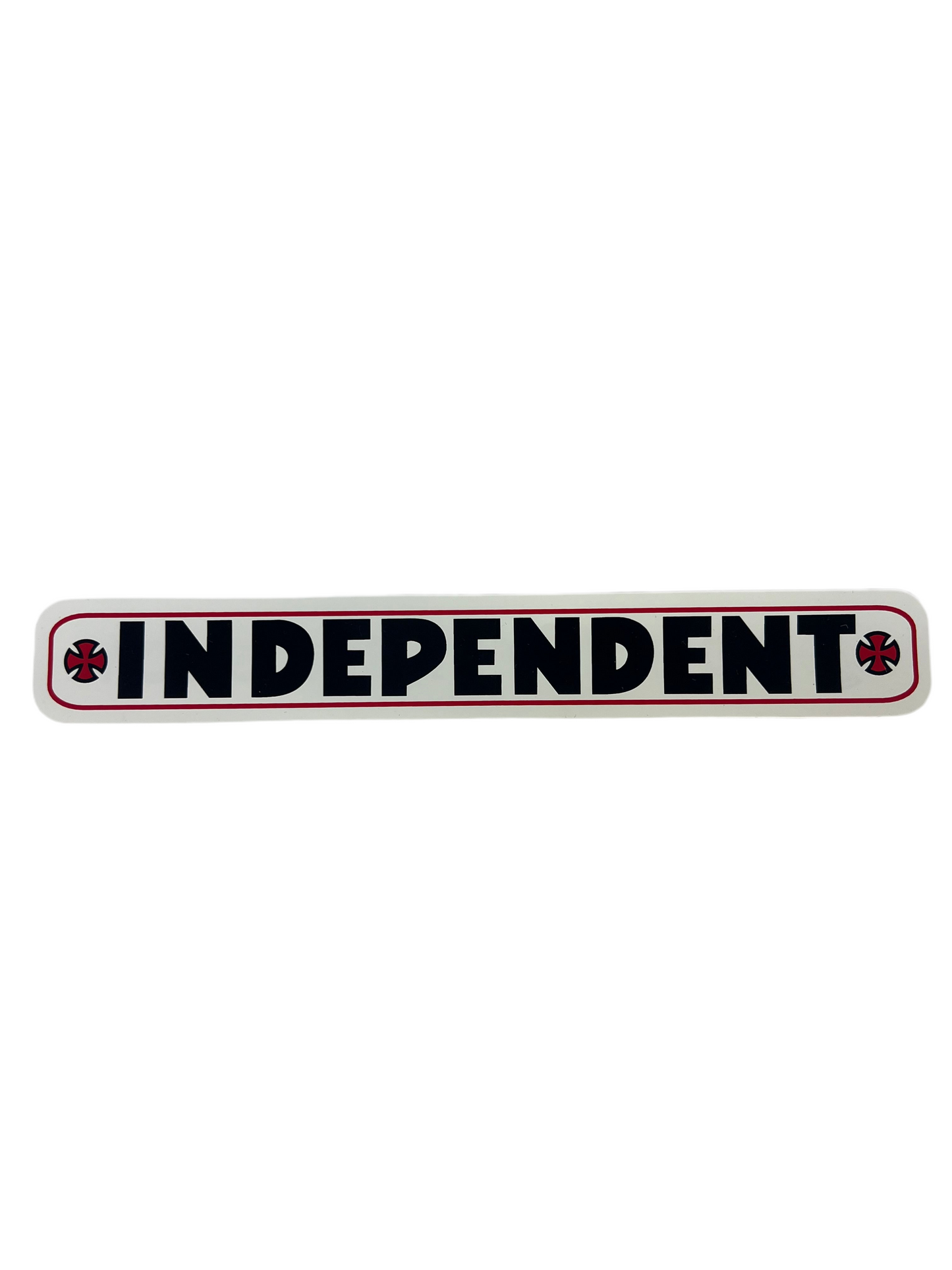 Independent Iron Cross Bar White Black Red Size 8" X 1.25" Vintage NOS Sticker