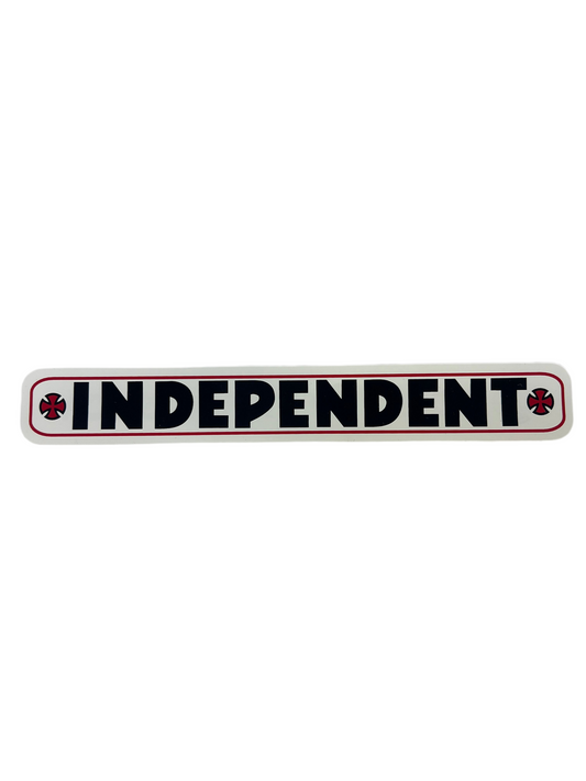 Independent Iron Cross Bar White Black Red Size 8" X 1.25" Vintage NOS Sticker