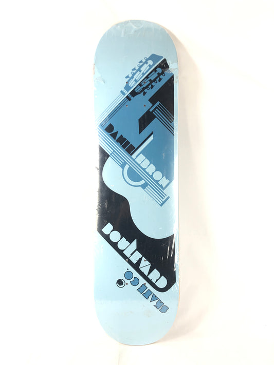 Boulevard Daniel Lebron Guitar Graphic Blue Black Size 8 Skateboard Deck