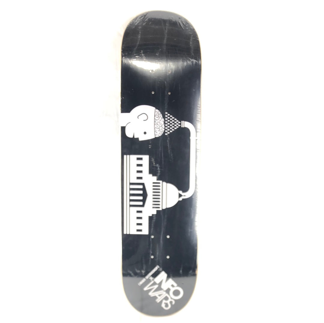 Alien Workshop Info Wars Brain Wash Black/White Size 8.25 Skateboard deck