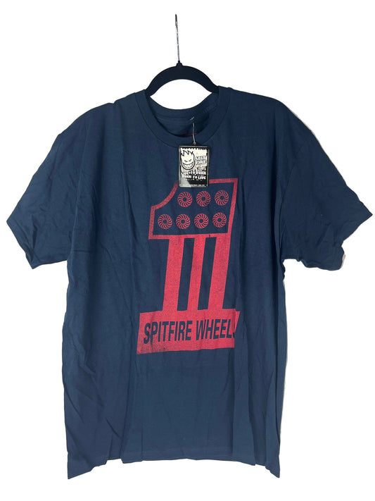 Spitfire Navy Red #1 Size L S/s Vintage Shirt