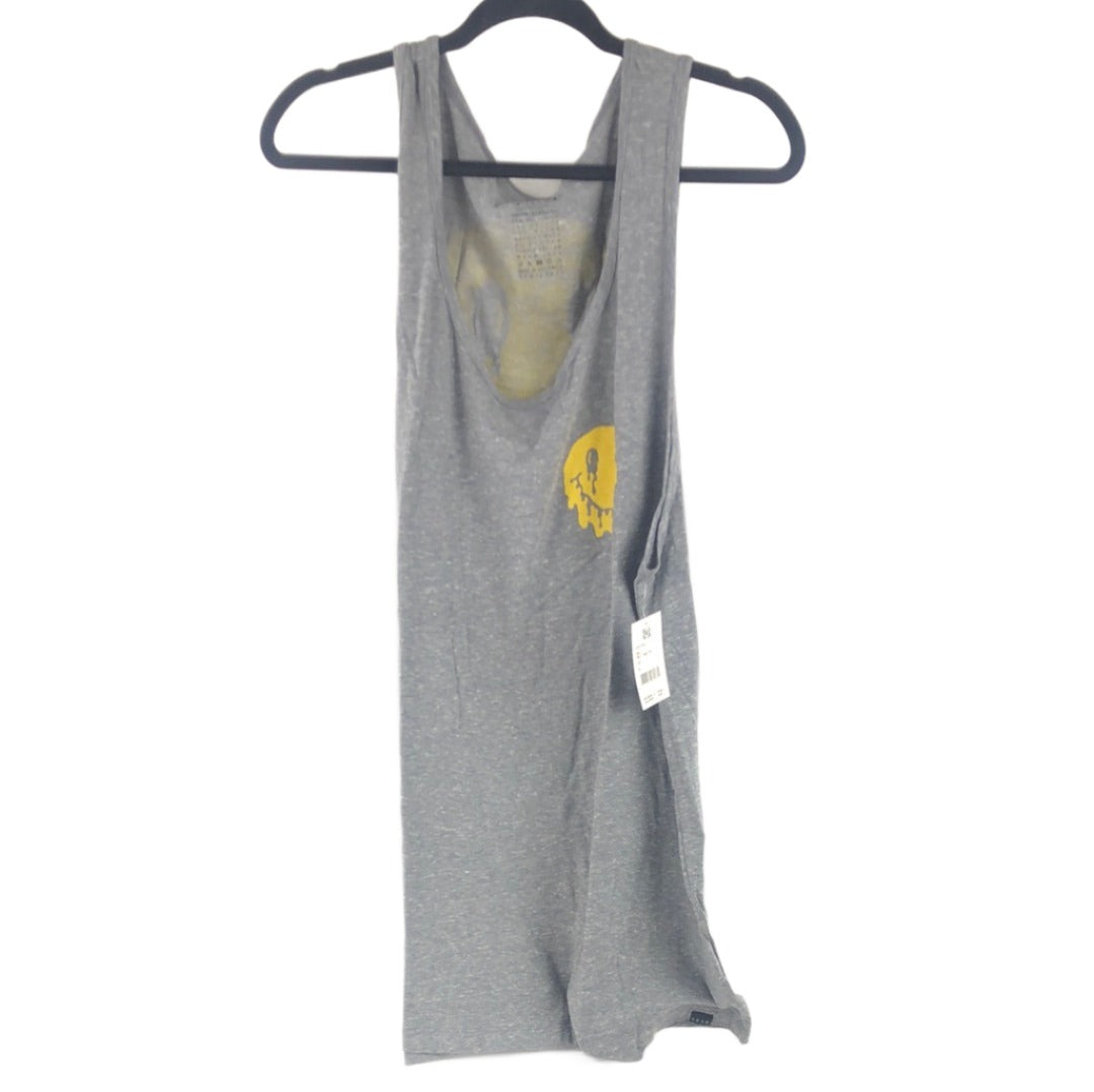 Krew Smiley Face Chest and Back Logo Grey Yellow Size XL Tank Top