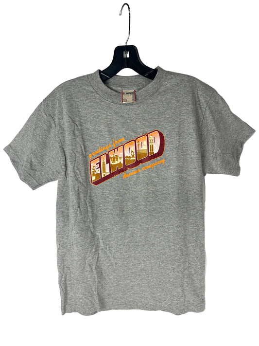 Elwood Greetings From Elwood Heather Grey Orange Red Size S S/s Vintage Shirt