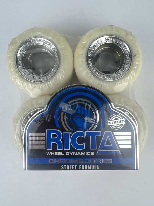 Ricta Nyjah Huston Design Chrome Cores Street Formula Silver White 50MM 81B Duro Vintage NOS Cored Wheels