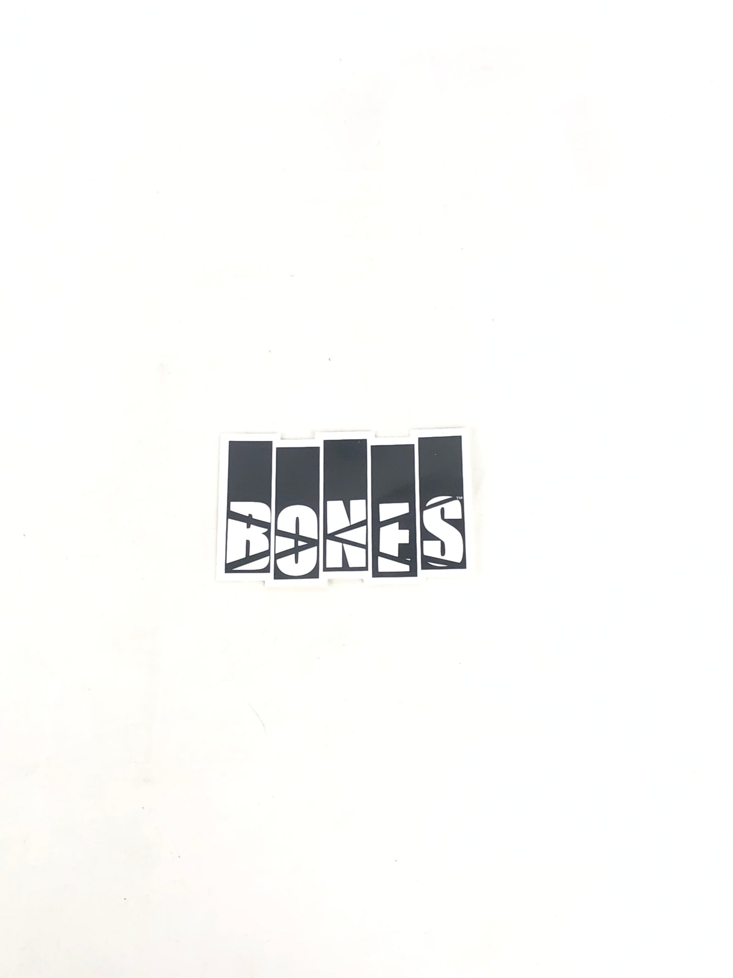 Bones Wheels Bones Black Flag Black White 4" x 2.5" Sticker