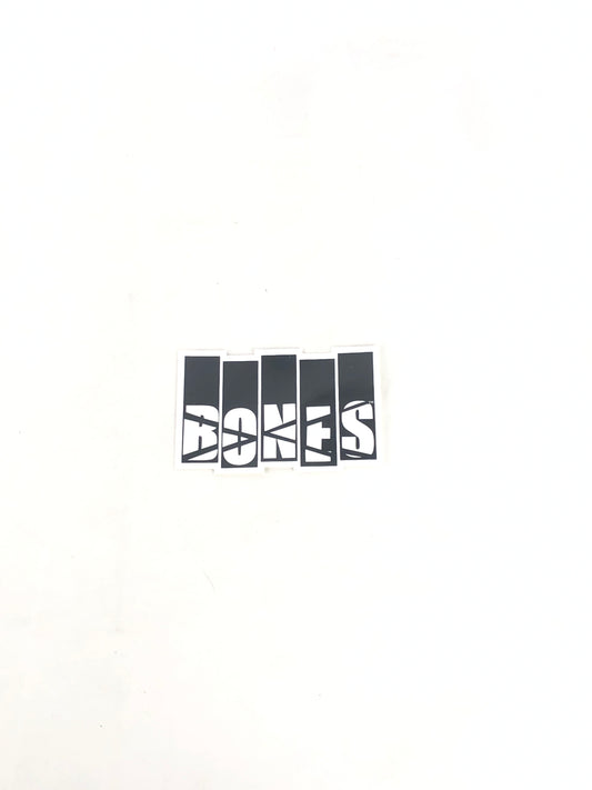 Bones Wheels Bones Black Flag Black White 4" x 2.5" Sticker