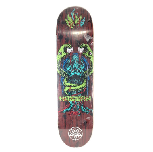 Black Label Omar Hassan Eyes Pulled Out of Head Graphic Brown/Blue/Green/Red Size 8.25 Skateboard Deck