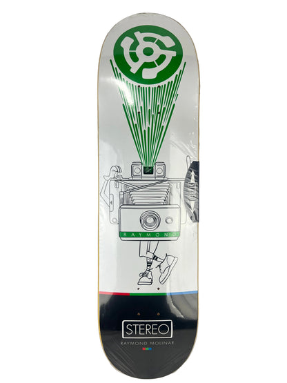Stereo Raymond Molinar Camera Man Black White Green Size 8.5" Vintage NOS Deck