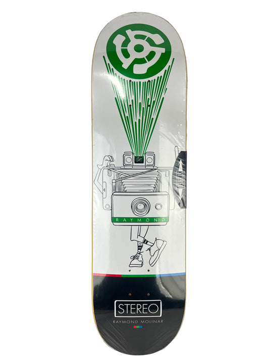 Stereo Raymond Molinar Camera Man Black White Green Size 8.5" Vintage NOS Deck