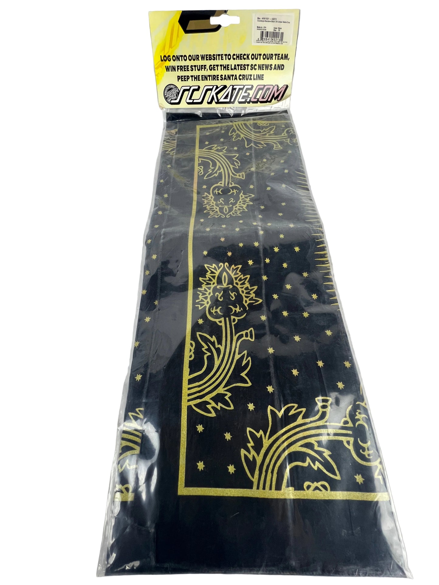 Santa Cruz Jason Jessee Lady Guadalupe Black Gold Multi One Size Fits All Vintage Bandana