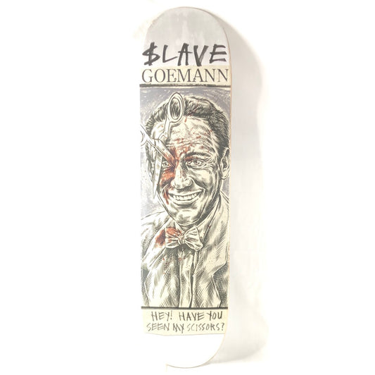 Slave Jon Goemann Hey! Have You Seen My Scissors? White/Grey/Black 8.125" Skateboard Deck