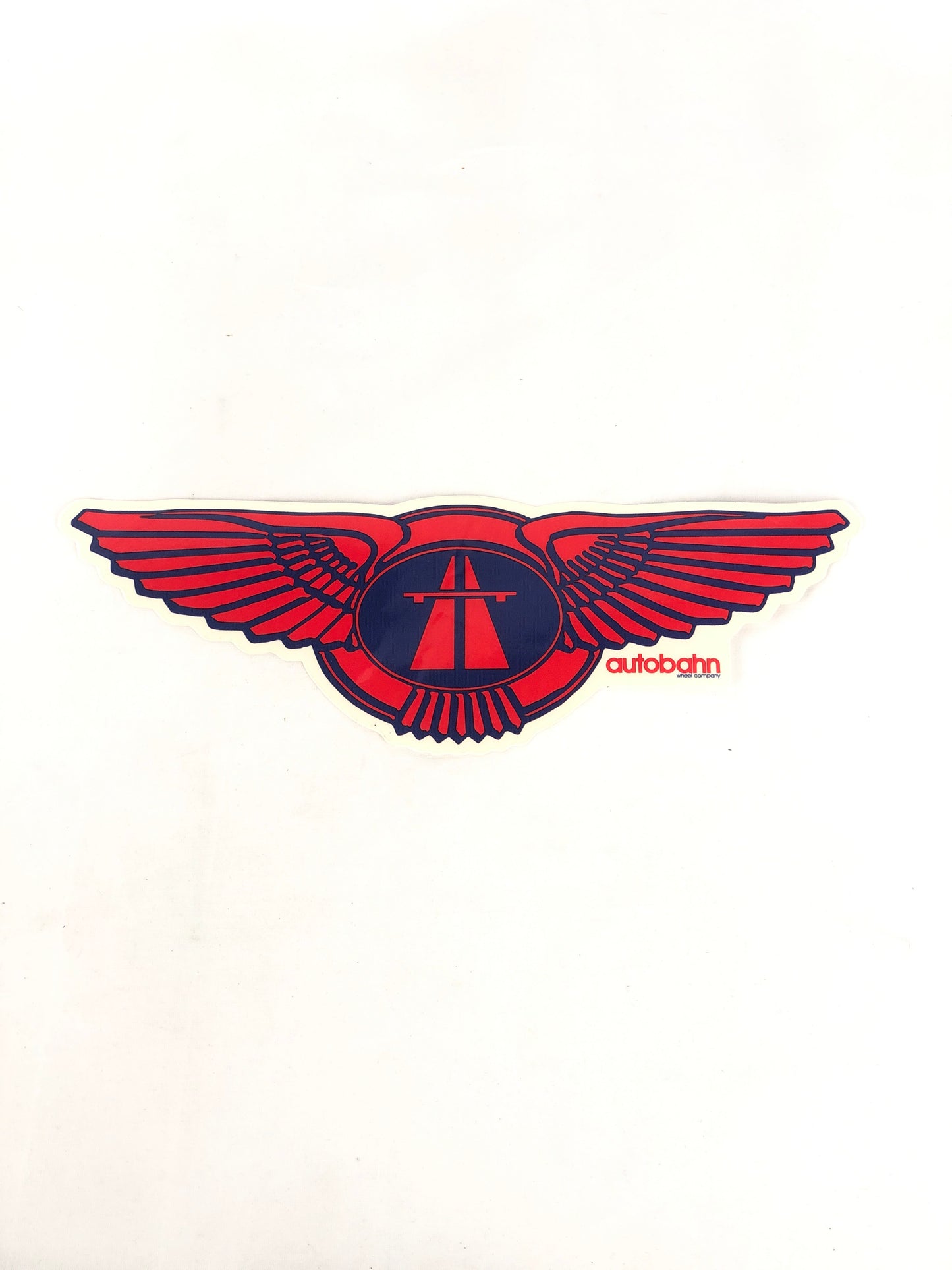 Autobahn Wheel Company Wings Blue Red 9.5" x 3.3" Sticker