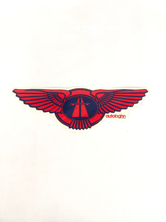 Autobahn Wheel Company Wings Blue Red 9.5" x 3.3" Sticker