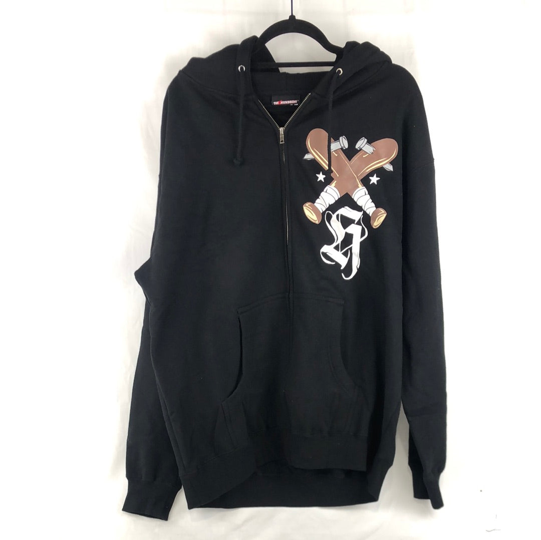 The Hundreds Chest And Back Logo Black Size L Hooded Sweatshirt