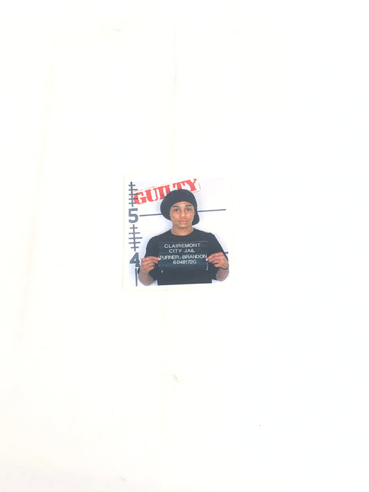Short's Skateboards Brandon Turner Guilty Series 3.4" x 4.9" White Black Red Vintage NOS Sticker