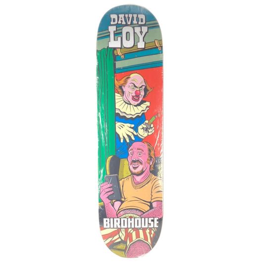 Birdhouse David Loy Clown Graphic Blue/Red/Green/Tan/White/Multi Color Size 8.3 Skateboard Deck