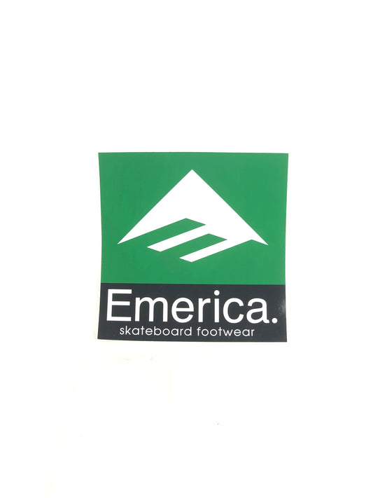 Emerica E Logo Black White Green 9" x 8.75" (Large) Sticker