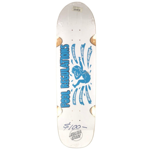 Santa Cruz Salba Pool Regulations Steve Alba White/Blue 8.75" Skateboard Deck